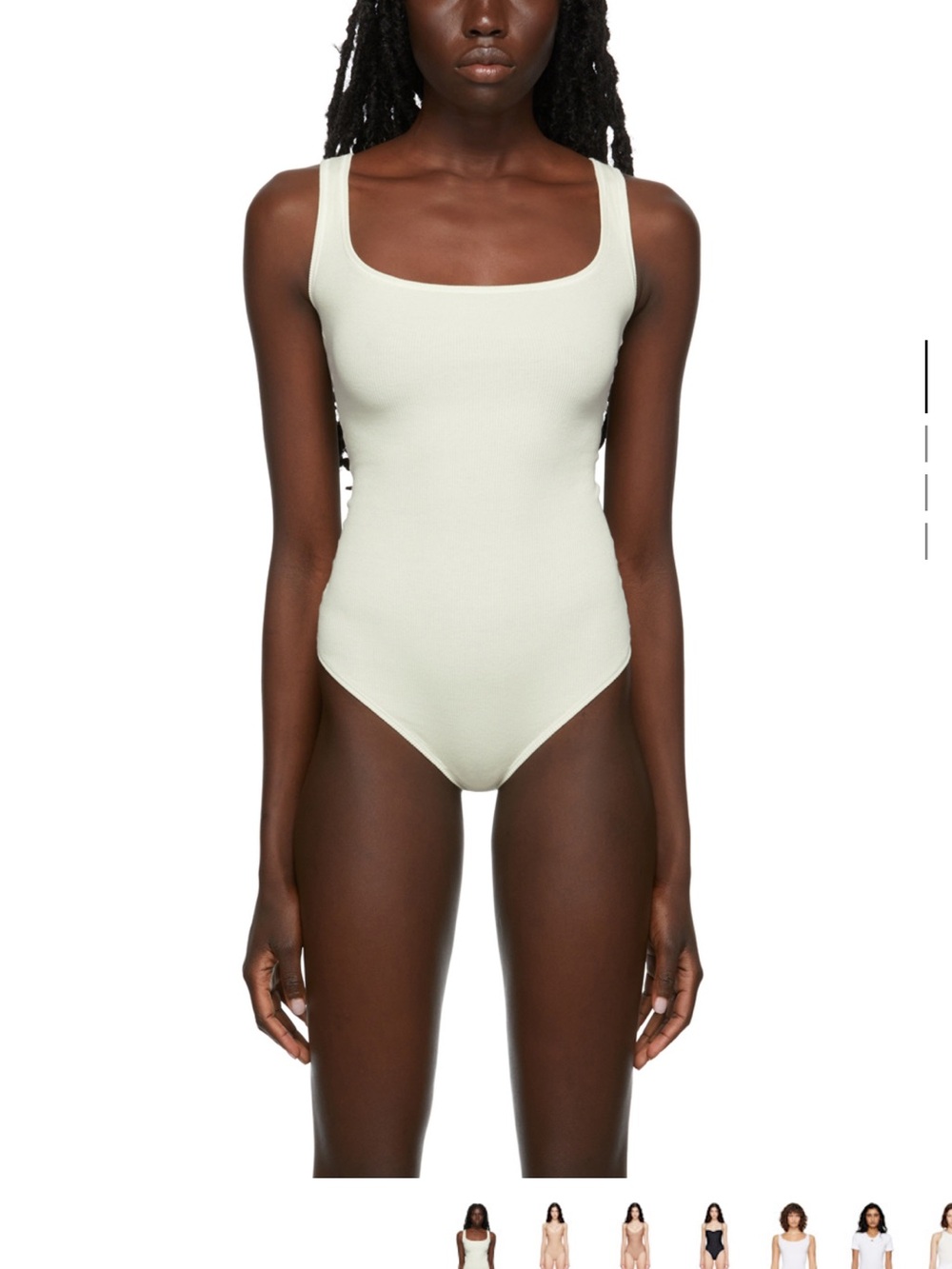 SKIMS Cream Ribbed Scoop Neck Bodysuit NWT - Picture 5 of 6